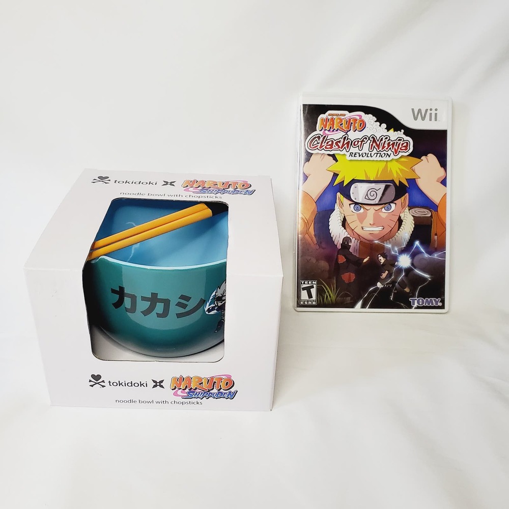 NIB-Naruto ShippudenXTokiDoki Ichiraku Unopen Ramen Bowl & Chopsticks w/Wii Game
